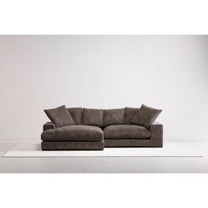 English Elm Reversible Corduroy Sectional with Block Legs Low Profile Contemporary Lounge Sofa B2769S00061