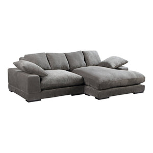 English Elm Reversible Corduroy Sectional with Block Legs Low Profile Contemporary Lounge Sofa B2769S00061