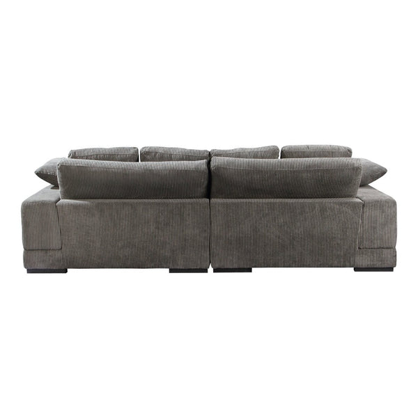 English Elm Reversible Corduroy Sectional with Block Legs Low Profile Contemporary Lounge Sofa B2769S00061