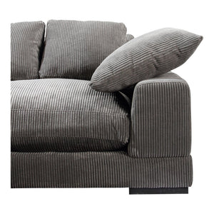 English Elm Reversible Corduroy Sectional with Block Legs Low Profile Contemporary Lounge Sofa B2769S00061