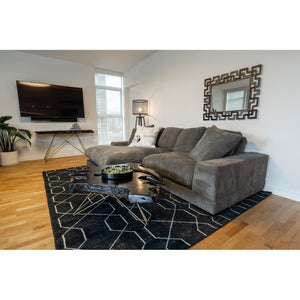 English Elm Reversible Corduroy Sectional with Block Legs Low Profile Contemporary Lounge Sofa B2769S00061