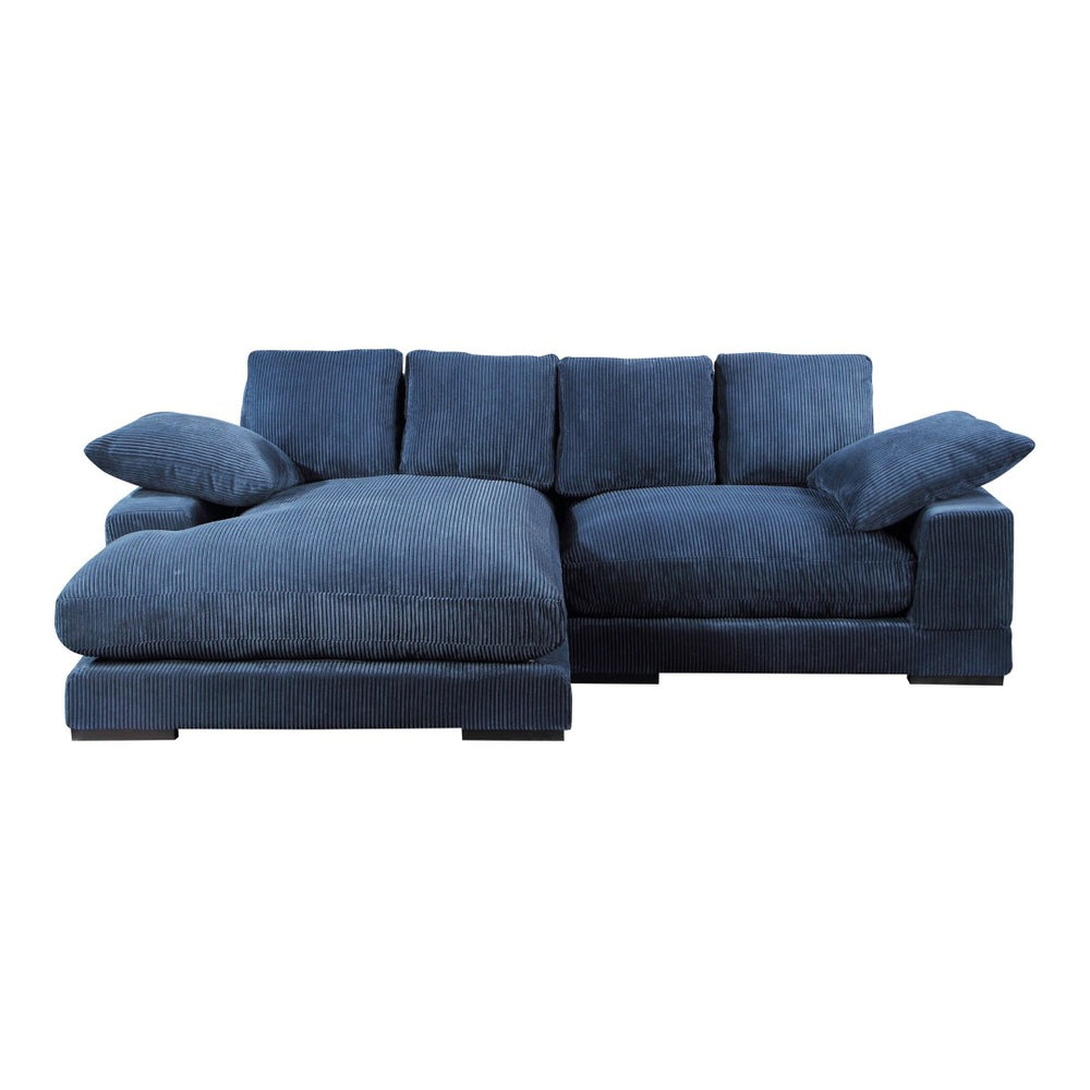 English Elm Reversible Corduroy Sectional with Block Legs Low Profile Contemporary Living Room Sofa B2769S00070