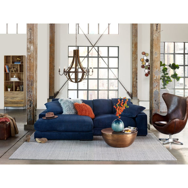 English Elm Reversible Corduroy Sectional with Block Legs Low Profile Contemporary Living Room Sofa B2769S00070