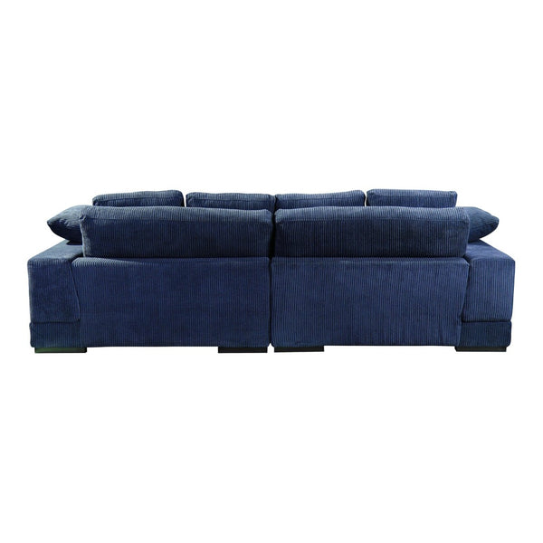 English Elm Reversible Corduroy Sectional with Block Legs Low Profile Contemporary Living Room Sofa B2769S00070