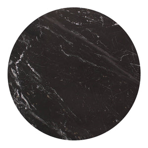 English Elm Coffee Table Round Black Marble with Gold Fleck Veining Low Profile Living Room B2769S00071