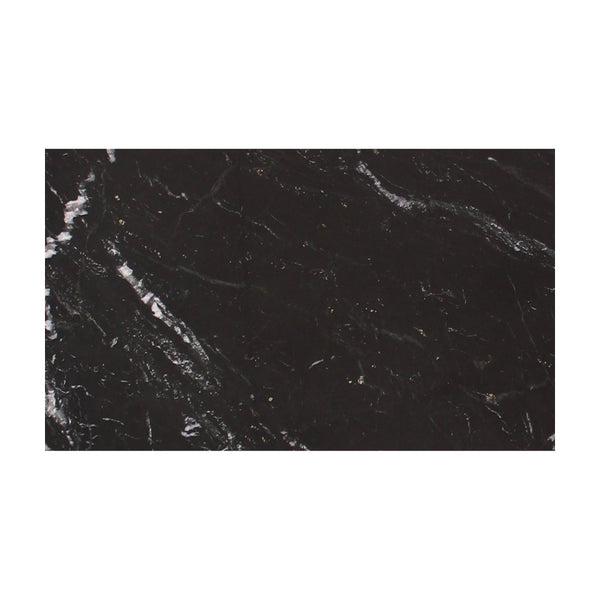English Elm Coffee Table Round Black Marble with Gold Fleck Veining Low Profile Living Room B2769S00071