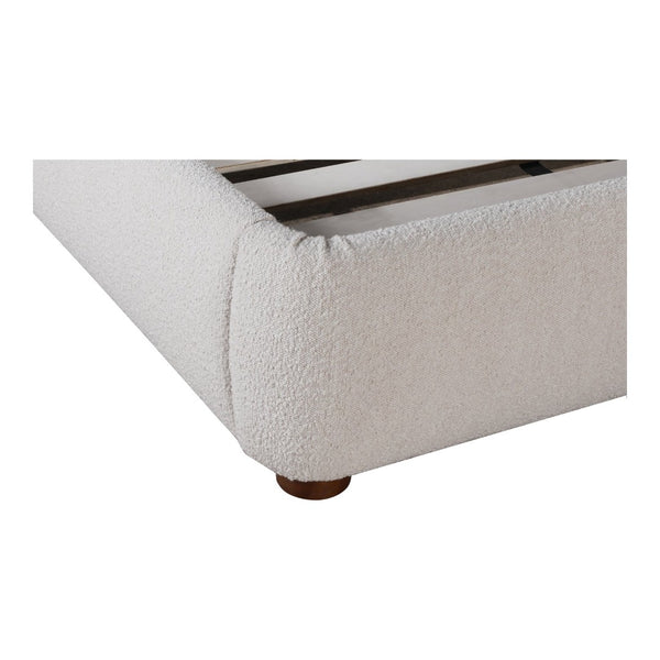 English Elm Queen Velvet Upholstered Panel Bed Solid Pine Frame Tailored Headboard Neutral Oatmeal B2769S00072