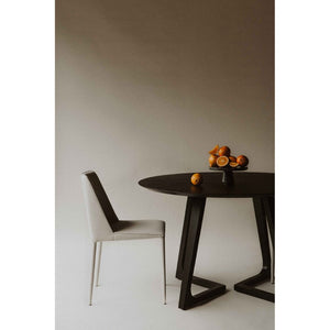 English Elm Round Solid Ash Dining Table with Flared Legs Mid-century Modern Style Seats Six B2769S00074