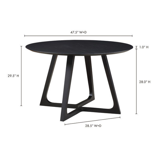 English Elm Round Solid Ash Dining Table with Flared Legs Mid-century Modern Style Seats Six B2769S00074