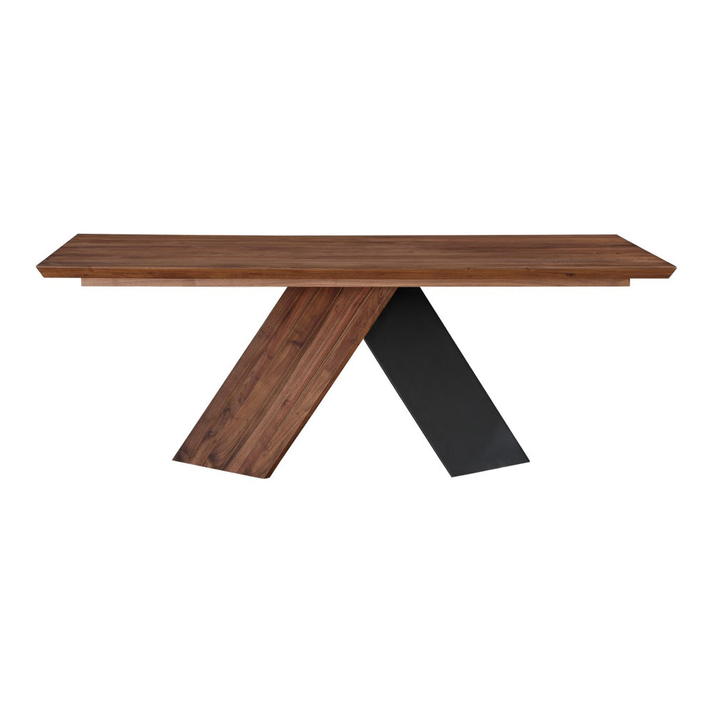 English Elm Dining Table Solid Walnut Iron Base Seats 10 Rectangular Farmhouse Loft Style B2769S00077