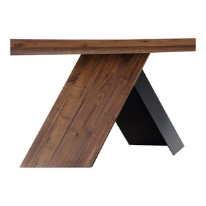 English Elm Dining Table Solid Walnut Iron Base Seats 10 Rectangular Farmhouse Loft Style B2769S00077