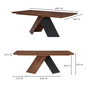 English Elm Dining Table Solid Walnut Iron Base Seats 10 Rectangular Farmhouse Loft Style B2769S00077