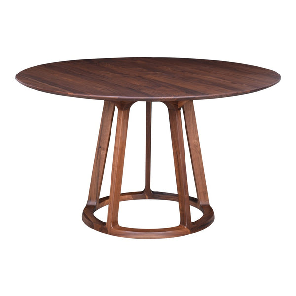 English Elm Dining Table Solid Walnut Round Seats Four Natural Grain Mid-century Modern B2769S00078