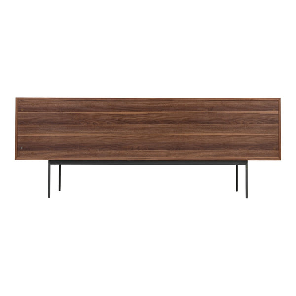 English Elm Harper Walnut Veneer Sideboard with Slim Metal Base for Dining and Living Rooms B2769S00081