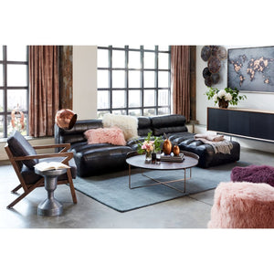English Elm Harper Walnut Veneer Sideboard with Slim Metal Base for Dining and Living Rooms B2769S00081