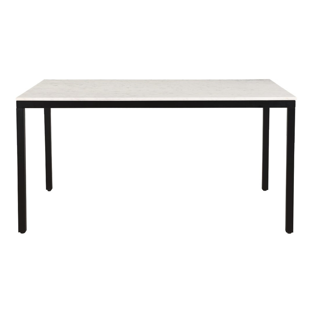 English Elm Dining Table Natural Banswara Marble Top Iron Base Seats Six Contemporary B2769S00083
