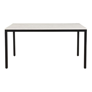 English Elm Dining Table Natural Banswara Marble Top Iron Base Seats Six Contemporary B2769S00083