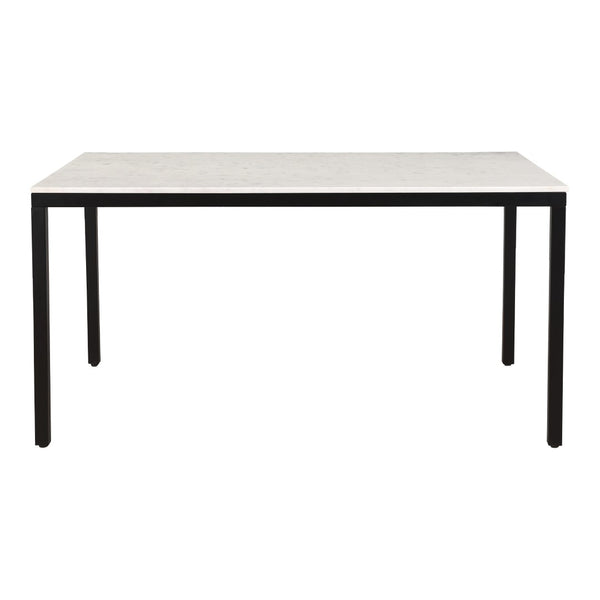 English Elm Dining Table Natural Banswara Marble Top Iron Base Seats Six Contemporary B2769S00083
