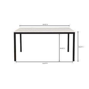 English Elm Dining Table Natural Banswara Marble Top Iron Base Seats Six Contemporary B2769S00083