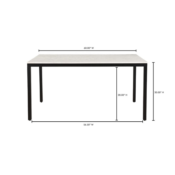 English Elm Dining Table Natural Banswara Marble Top Iron Base Seats Six Contemporary B2769S00083