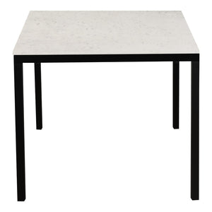 English Elm Dining Table Natural Banswara Marble Top Iron Base Seats Six Contemporary B2769S00083