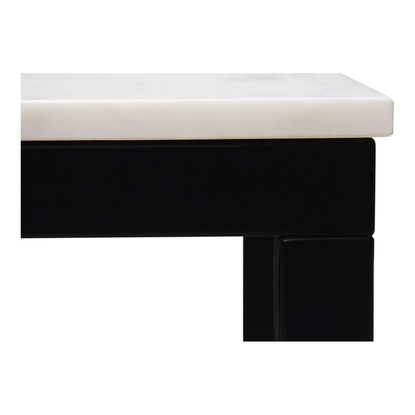 English Elm Dining Table Natural Banswara Marble Top Iron Base Seats Six Contemporary B2769S00083