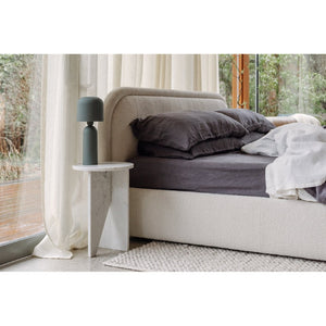 English Elm King Upholstered Bed Velvet Fabric Solid Pine Frame Padded Headboard Bedroom B2769S00084