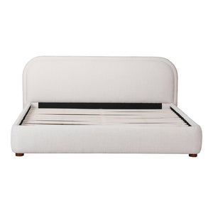English Elm King Upholstered Bed Velvet Fabric Solid Pine Frame Padded Headboard Bedroom B2769S00084