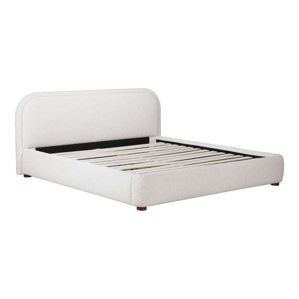 English Elm King Upholstered Bed Velvet Fabric Solid Pine Frame Padded Headboard Bedroom B2769S00084