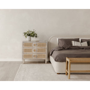 English Elm King Upholstered Bed Velvet Fabric Solid Pine Frame Padded Headboard Bedroom B2769S00084