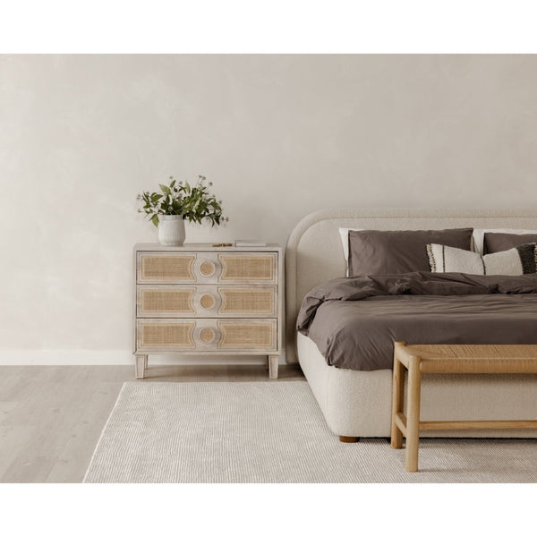 English Elm King Upholstered Bed Velvet Fabric Solid Pine Frame Padded Headboard Bedroom B2769S00084
