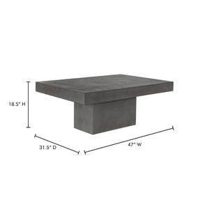 English Elm Outdoor Fibre Reinforced Concrete Rectangular Coffee Table for Patio or Living Room B2769S00085