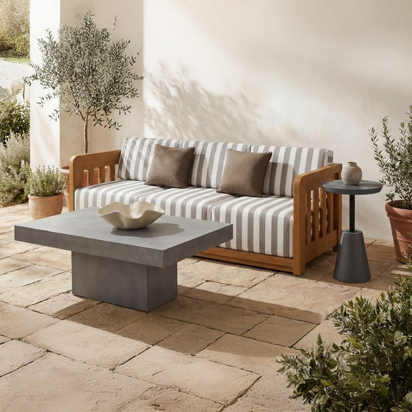 English Elm Outdoor Fibre Reinforced Concrete Rectangular Coffee Table for Patio or Living Room B2769S00085