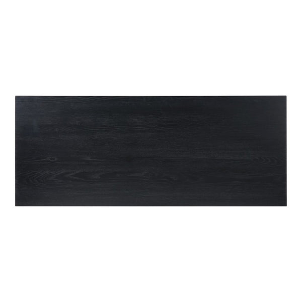 English Elm Desk, Solid Ash Tabletop with Steel Trestle Base Three Soft Close Drawers Home Office B2769S00087