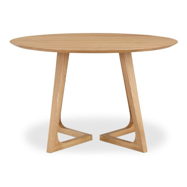 English Elm Dining Table Round Solid Oak Black Finish Seats 6 Sculptural Flared Leg Design B2769S00088