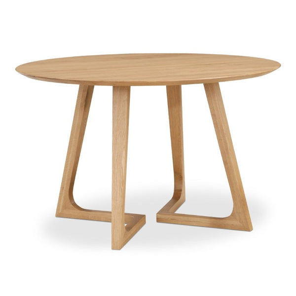 English Elm Dining Table Round Solid Oak Black Finish Seats 6 Sculptural Flared Leg Design B2769S00088