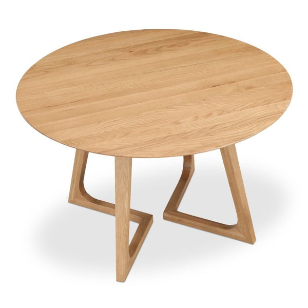English Elm Dining Table Round Solid Oak Black Finish Seats 6 Sculptural Flared Leg Design B2769S00088