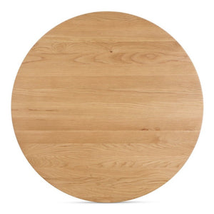 English Elm Dining Table Round Solid Oak Black Finish Seats 6 Sculptural Flared Leg Design B2769S00088