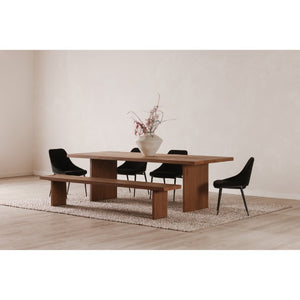 English Elm Bench, Solid Oak Sandblasted Amber Finish Minimalist Seat for Dining Entryway Bedroom B2769S00091