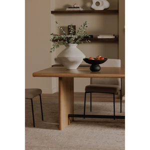 English Elm Dining Table Seats Six with Oak Veneer Top Carved Legs and Bronze Spreader Bar B2769S00093