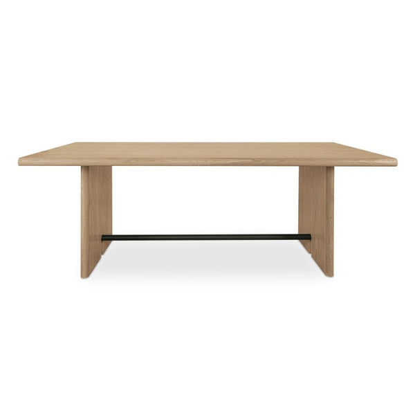 English Elm Dining Table Seats Six with Oak Veneer Top Carved Legs and Bronze Spreader Bar B2769S00093