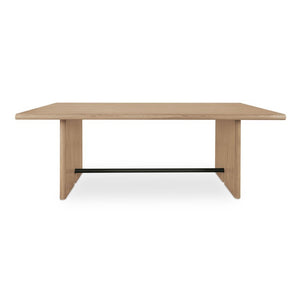 English Elm Dining Table Seats Six with Oak Veneer Top Carved Legs and Bronze Spreader Bar B2769S00093