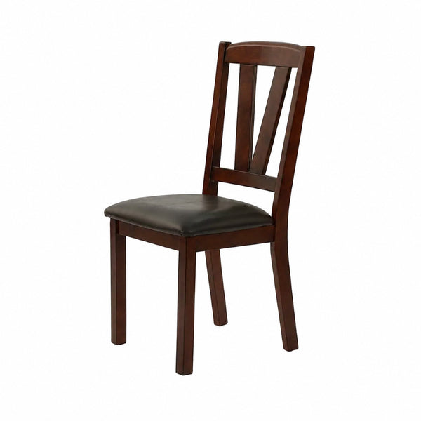 English Elm Set of 2 Cushioned Rubberwood Dining Chairs Warm Brown Finish for Kitchen Tables B2770P507144