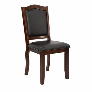 English Elm Set of 2 Rubberwood Dining Chairs with Cushioned Seat and Ergonomic Upholstered Back B2770P507219