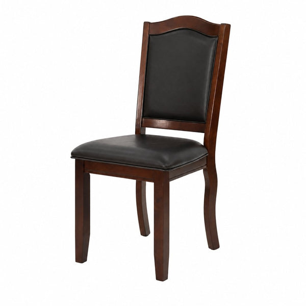 English Elm Set of 2 Rubberwood Dining Chairs with Cushioned Seat and Ergonomic Upholstered Back B2770P507219