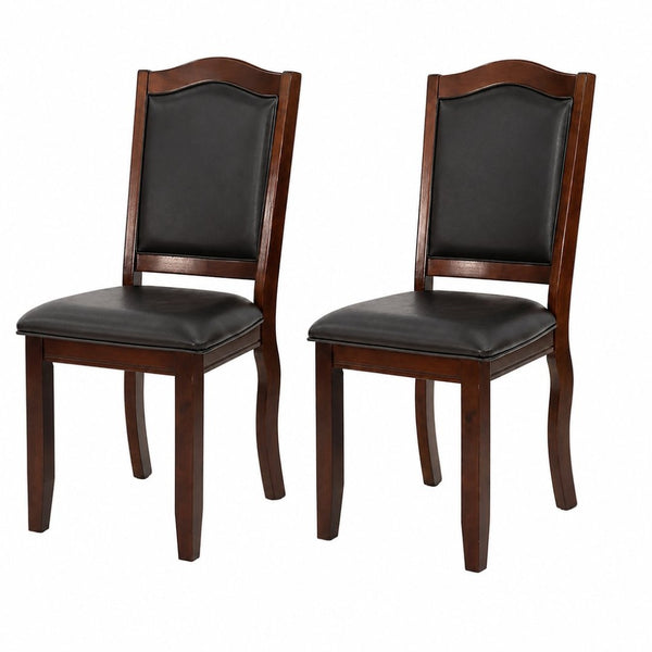 English Elm Set of 2 Rubberwood Dining Chairs with Cushioned Seat and Ergonomic Upholstered Back B2770P507219