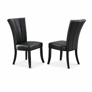 English Elm Set of 2 High Back Faux Leather Dining Chairs with Padded Seat for Modern Interiors B2770P507527