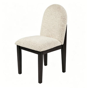 English Elm Set of 2 White Fabric Dining Chairs Rubberwood Frame Ergonomic Modern Seating B2770P508839