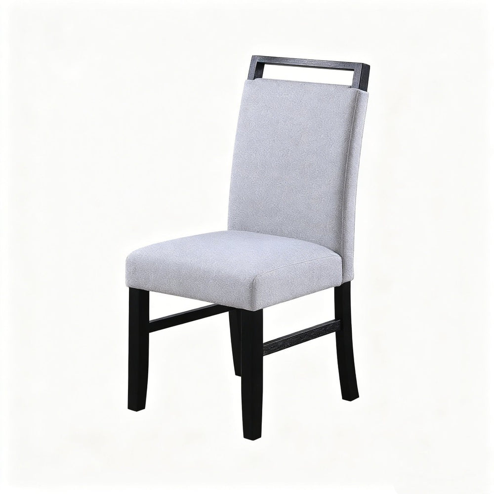 English Elm Set of 2 Upholstered Rubberwood Dining Chairs with Sculpted Pull Handle for Modern Homes B2770P508860