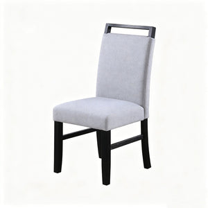 English Elm Set of 2 Upholstered Rubberwood Dining Chairs with Sculpted Pull Handle for Modern Homes B2770P508860